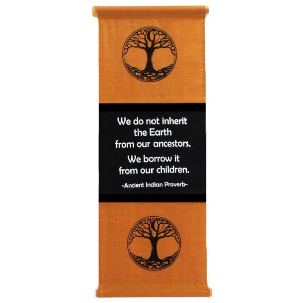 Inherit The Earth - Inspirational Cotton Scroll - Gold