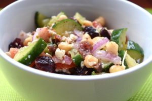 Sweet Greek Chickpea Sprout Salad